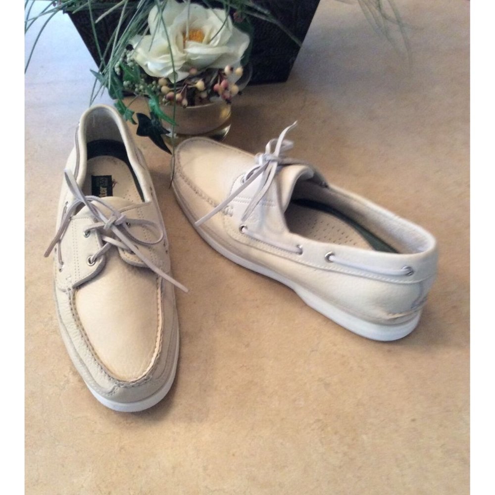 New Vintage Dexter Men's Leather Boat Shoes Tan Loafers Shoes USA 13M, $299